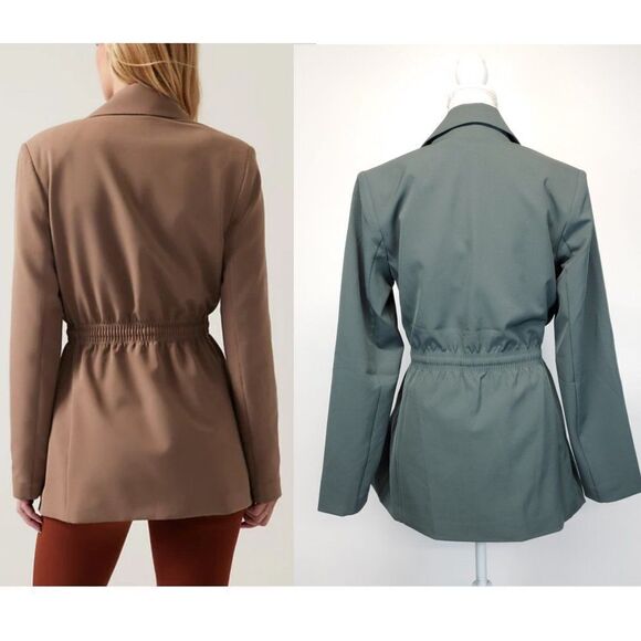 Athleta Endless Primatwill Blazer in Sage Green Size 10 - Picture 3 of 14